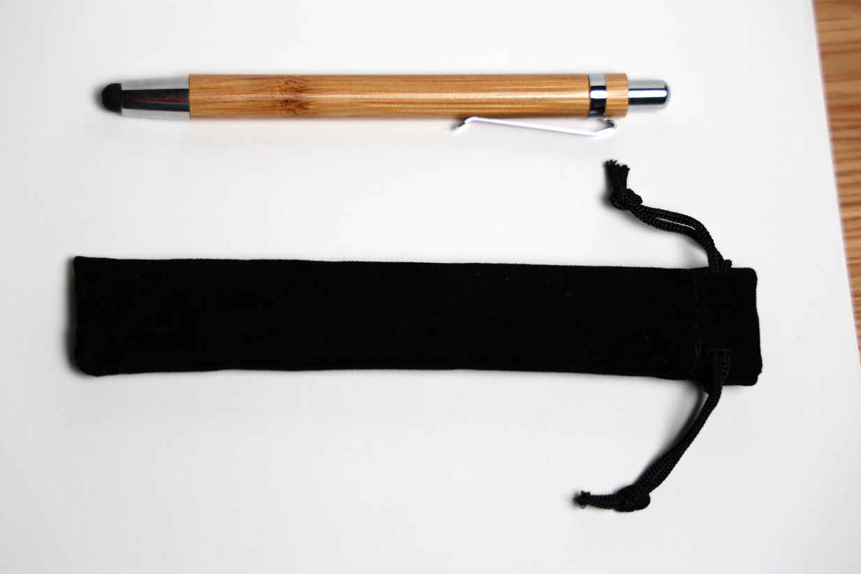 Bambus-Kugelschreiber mit Touch Pen und Lasergravur